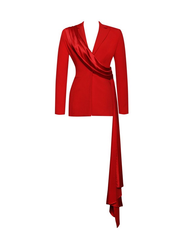 Draped blazer fashion jacket