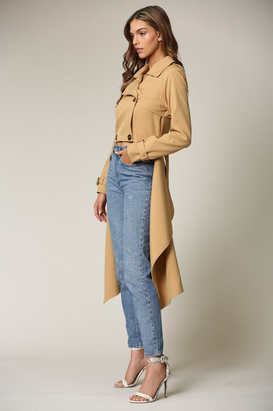 Hi Lo Cropped Trench Coat Arelias Dream 7127