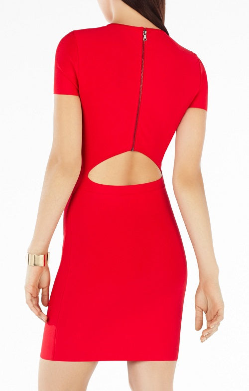 BCBG KAYLEN EMBELLISHED CUTOUT BACK DRESS Arelia s Dream