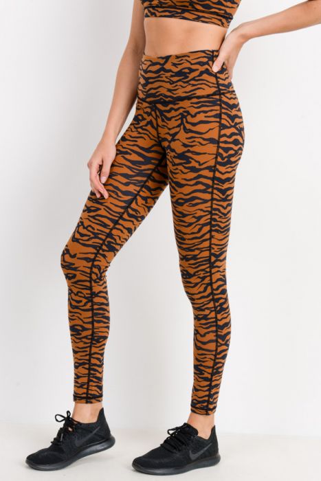 Tiger Print High Waist Push Up Leggings - Buy Fashion Wholesale in