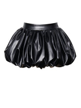 Load image into Gallery viewer, YUNA VEGAN LEATHER BUBBLE HEM SKIRT