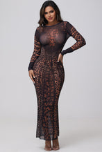 Load image into Gallery viewer, JILA LEOPARD PRINT MESH MAXI DRESS