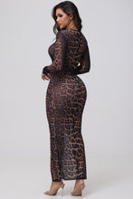 Load image into Gallery viewer, JILA LEOPARD PRINT MESH MAXI DRESS