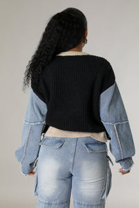 ARELIA KNITTED DENIM SWEATER