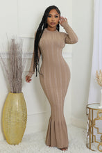 Load image into Gallery viewer, KHAKI SWEATER MAXI DRESS