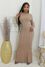 Load image into Gallery viewer, KHAKI SWEATER MAXI DRESS