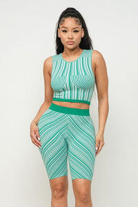 SEAMLESS CROP TOP AND SHORT  TWO PIECE SET