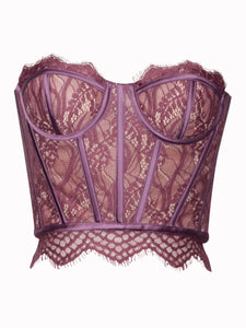 NYSSA PURPLE LACE CORSET BUSTIER TOP