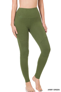 COTTON WIDE WAISTBAND MOTO LEGGING