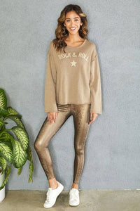 PU EMBOSSED SNAKE PRINT MOTION LEGGINGS