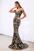 Load image into Gallery viewer, OFF THE SHOULDER SEQUIN GOWN