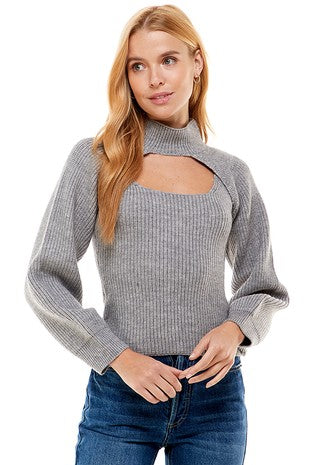 TURTLENECK CUT OUT TANK SWEATER