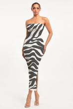 Load image into Gallery viewer, ZEBRA PRINTED TUBE MAXI DRESS