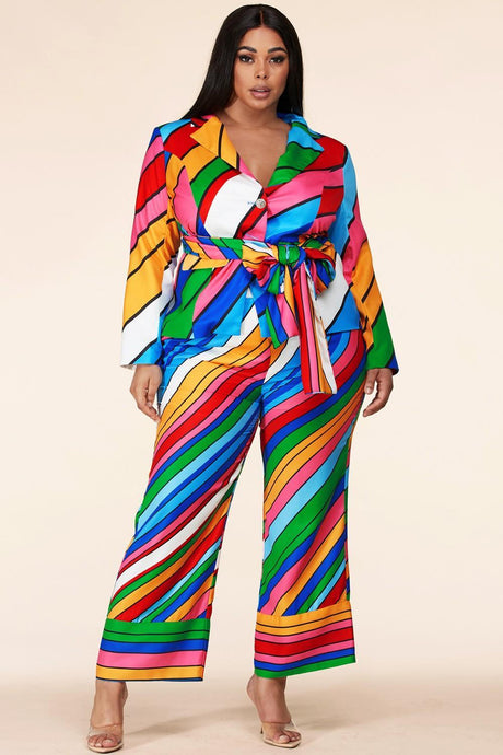 RAINBOW STRIPE PANT SUIT