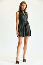 Load image into Gallery viewer, FAUX LEATHER TIERED DRESS
