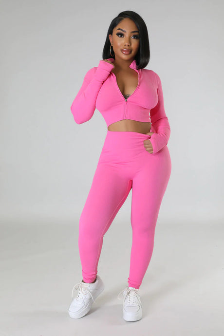 ACTIVE SPORT SET WITH CROPPED JACKET